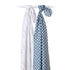 Lulujo - Cotton Swaddle - Fish / Navy Gingham - 2 Pack